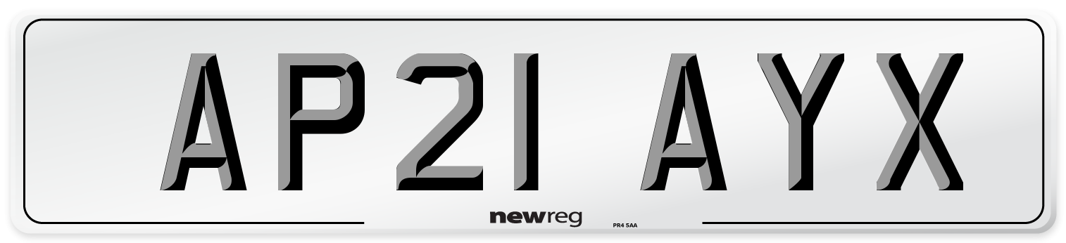 AP21 AYX Number Plate from New Reg